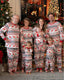 Family Christmas Pajamas All Over Reindeer Print Long-sleeve with Christmas Socks (SGS Certied Safety) Red+White