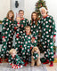 Christmas Matching Family Fleece Pajamas Set Santa Claus and Candy Cane Print PJS with Christmas Socks Dark Green
