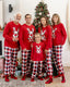 Christmas Matching Family Pajamas Set Glow In The Dark Reindeer Print PJS with Christmas Socks Red