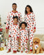 Christmas Family Matching Cartoon Gingerbread Man Allover Print Pajamas Sets with Christmas Socks White