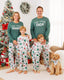 Christmas Family Matching Long Sleeves Very Merry Green Tops Allover Pattern Pants Pajamas Sets with Christmas Socks