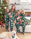 Family Matching Christmas Pajamas Gingerbread House Print Green