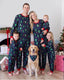 Matching Family Christmas Pajamas Christmas Tree Print Navy Holiday Pajamas