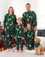 Family Matching Christmas Pajamas Gingerbread Print Fleece Green