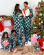 Matching Family Christmas Pajamas Snow Globe Print Dark Green Plus Size