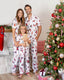 Family Matching Christmas Pajamas Festive Dog Print Red & White