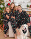 Matching Family Christmas Pajamas Christmas Tree Print Cotton Black