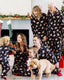 Christmas Matching Family Pajamas Set Gingerbread Print Black PJS with Christmas Socks Black