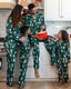Family Matching Christmas Pajamas Christmas Tree Print Dark Green