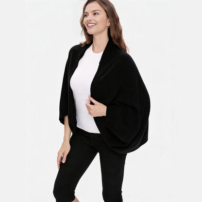 100% Merino Wool Convertible Wrap | 3-Way Cardigan, Shawl & Scarf