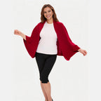 100% Merino Wool Convertible Wrap | 3-Way Cardigan, Shawl & Scarf
