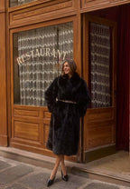 Women’s Long Faux Fur Coat with Side Pockets