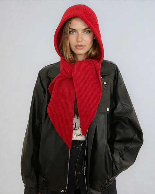 2-in-1 Knitted Hooded Scarf | Cozy Winter Hood & Wrap
