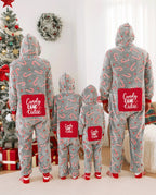 Onesies Pajamas Matching Christmas Outfits Candy Cane Pattern (Glow in the Dark) with Christmas Socks Black