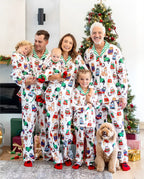 Christmas Matching Family Pajamas Set Christmas Cat Print PJS with Christmas Socks Multi-color