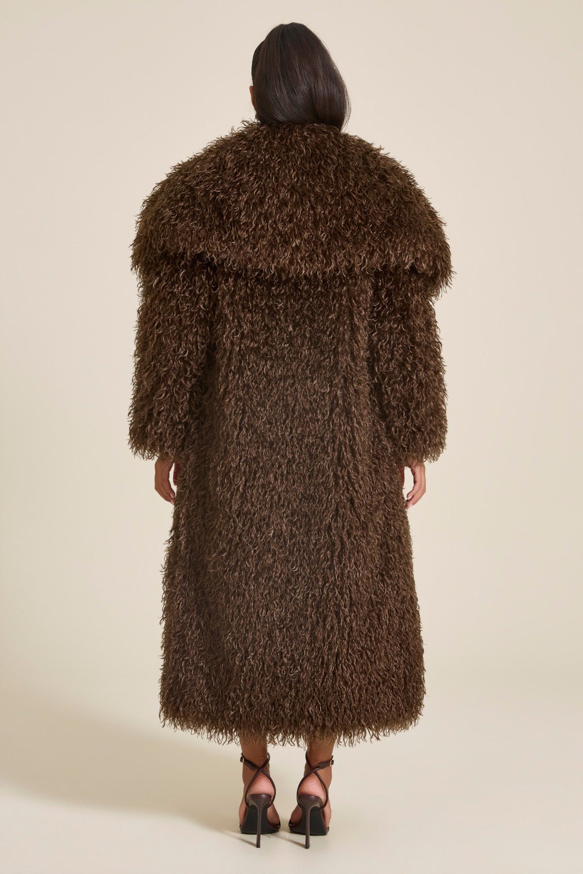 Women’s Long Textured Faux Fur Coat