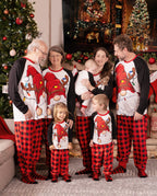 Christmas Family Matching Santa Print Raglan Sleeves Pajamas Sets with Christmas Socks (SGS Certied Safety) Red