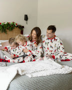 Christmas Matching Family Pajamas Set Various Dog Print PJS with Christmas Socks Apricot