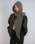 2-in-1 Knitted Hooded Scarf | Cozy Winter Hood & Wrap