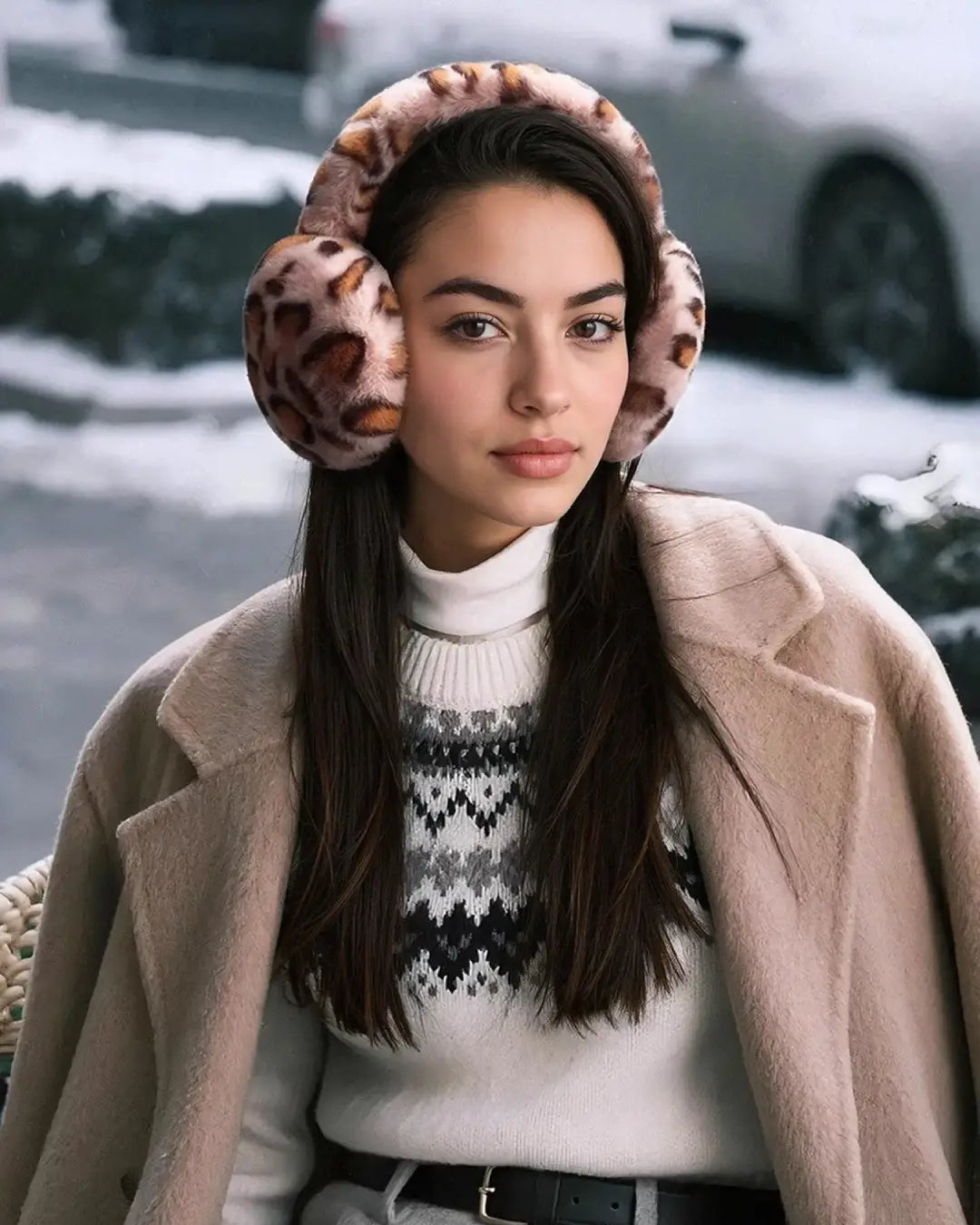 Foldable Plush Leopard Earmuffs | Warm & Cozy Winter Ear Warmers