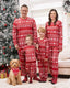 Traditional Christmas Print Family Matching Pajamas Sets with Christmas Socks Red