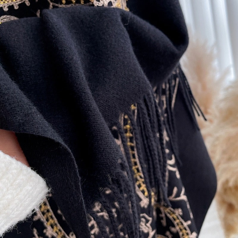 FALL & WINTER NEW ARRIVAL ONE WRAP. THREE WAYS TO WEAR. SAVE UP TO 50% Paisley Embroidered Shawl | Oversized Winter Wrap