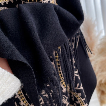 FALL & WINTER NEW ARRIVAL ONE WRAP. THREE WAYS TO WEAR. SAVE UP TO 50% Paisley Embroidered Shawl | Oversized Winter Wrap