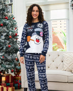 Frosty The Snowman Christmas Fleece with Snowflake Print Pajamas Sets with Christmas Socks