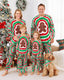 Family Matching Christmas Pajamas Gingerbread Print Multicolor