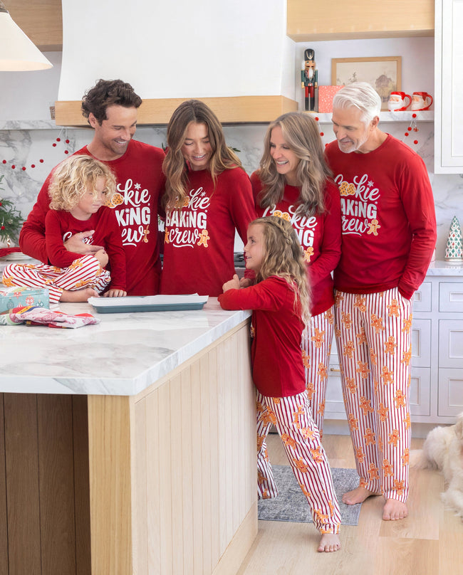 Family Matching Christmas Pajamas Gingerbread Print Red Main Image