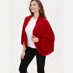 100% Merino Wool Convertible Wrap | 3-Way Cardigan, Shawl & Scarf