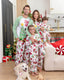 Matching Family Christmas Pajamas Santa & Christmas Tree Print Green