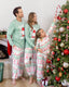 Matching Family Christmas Pajamas Gnome Print Glow in the Dark Light Green