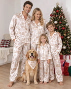 Matching Family Christmas Pajamas Letters to Santa Satin Cream