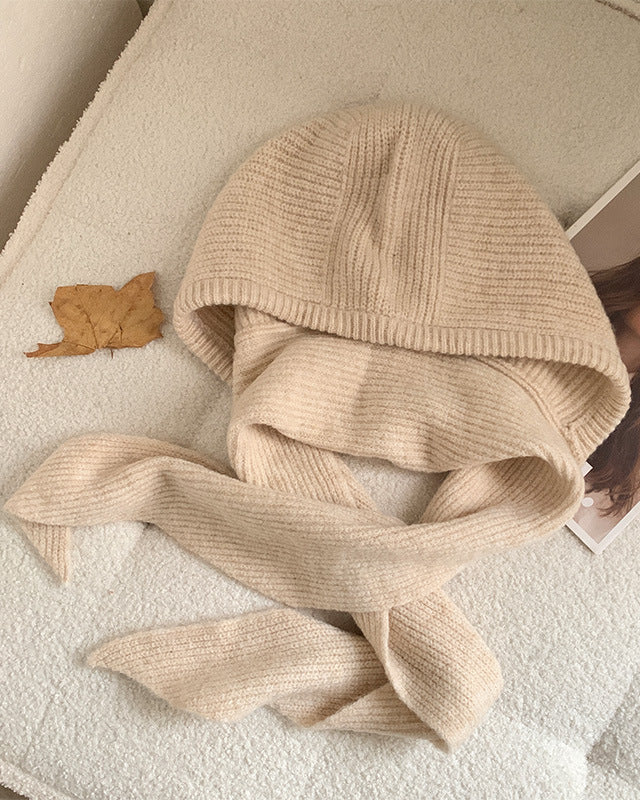 2-in-1 Knitted Hooded Scarf | Cozy Winter Hood & Wrap