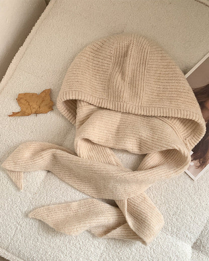 2-in-1 Knitted Hooded Scarf | Cozy Winter Hood & Wrap
