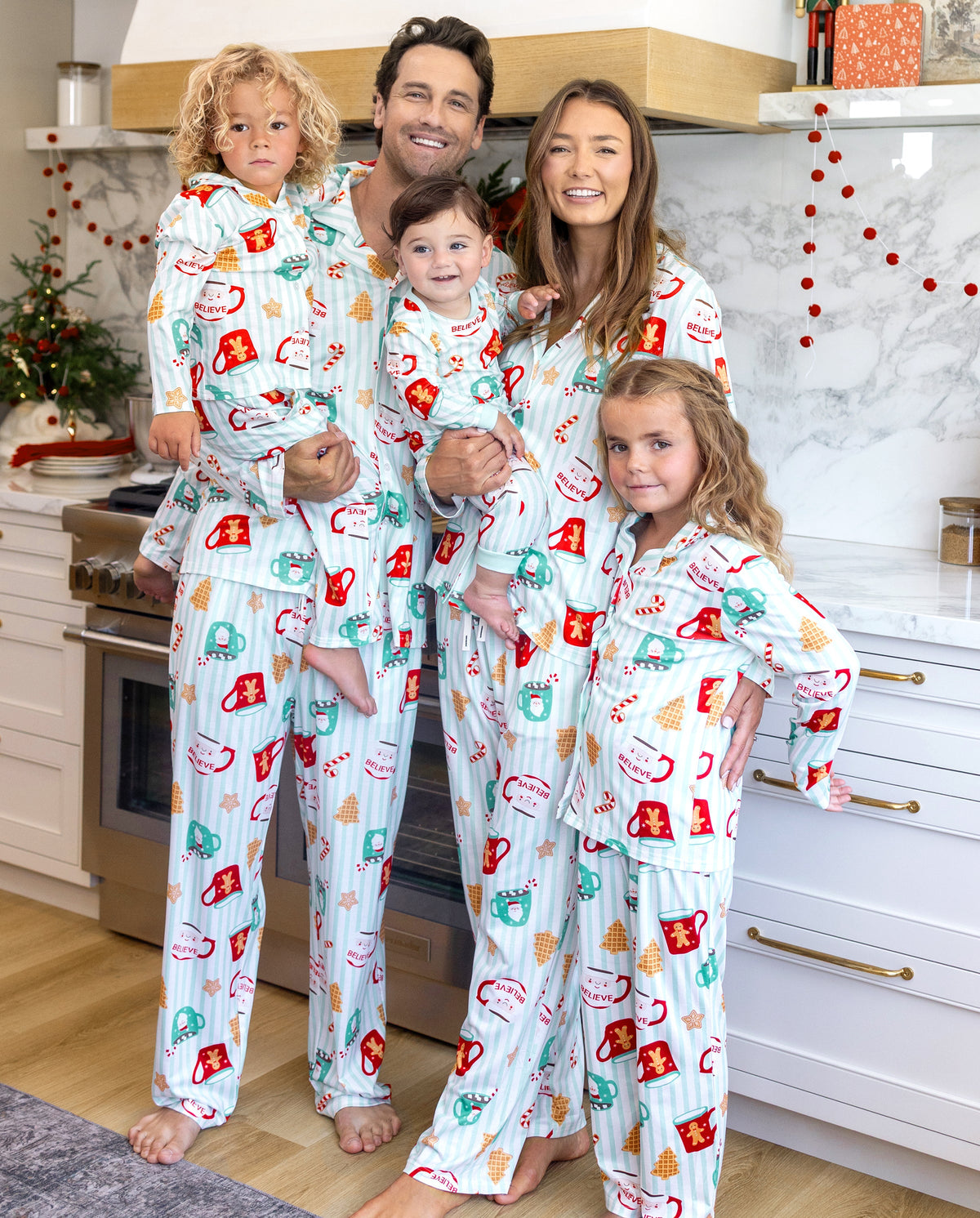 Family Matching Christmas Pajamas Mug Print Green