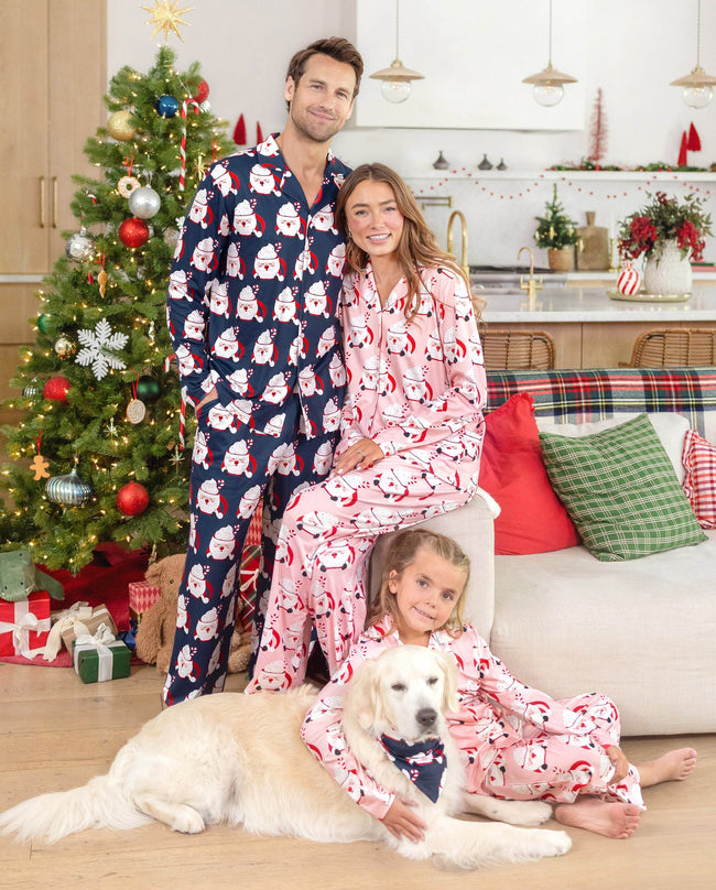Matching Family Christmas Pajamas Mug & Santa Print Multicolor Hover Image
