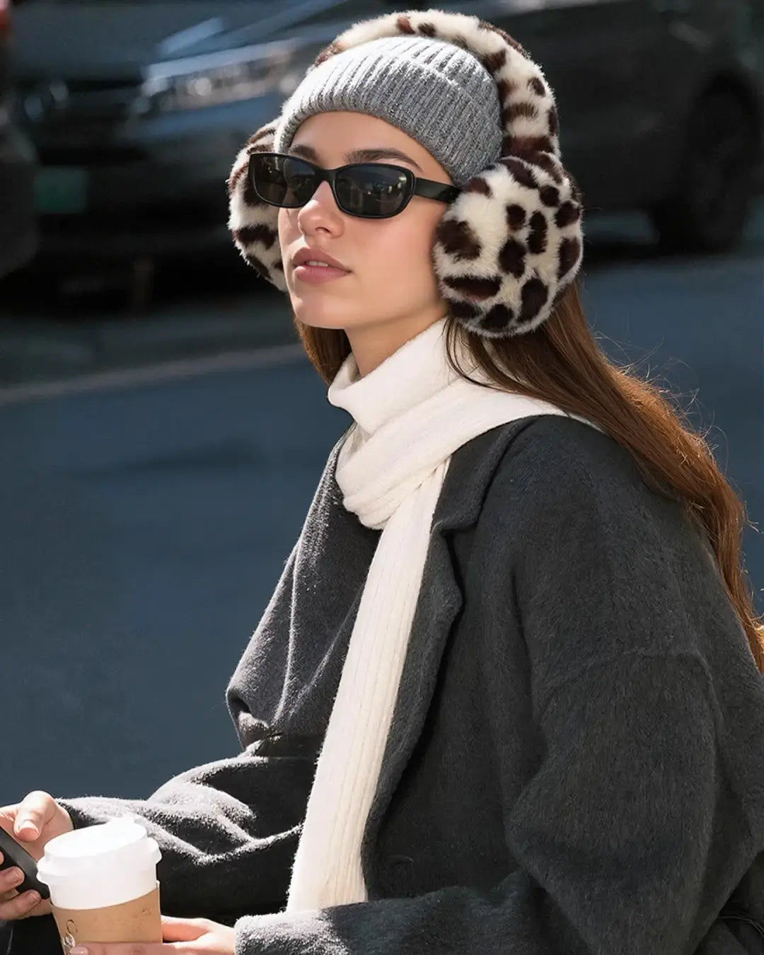 Foldable Plush Leopard Earmuffs | Warm & Cozy Winter Ear Warmers