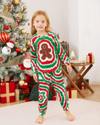 Christmas Family Red&Green Tie-Dye Gingerbread Man Pajamas Sets with Christmas Socks MultiColour