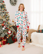 Christmas Family Matching Pajamas with 3D Design Onesie PJS with Christmas Socks Multi-color