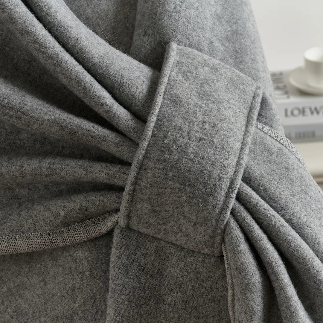 Women's Soft Fleece Wrap Shawl With Elegant Drape Design