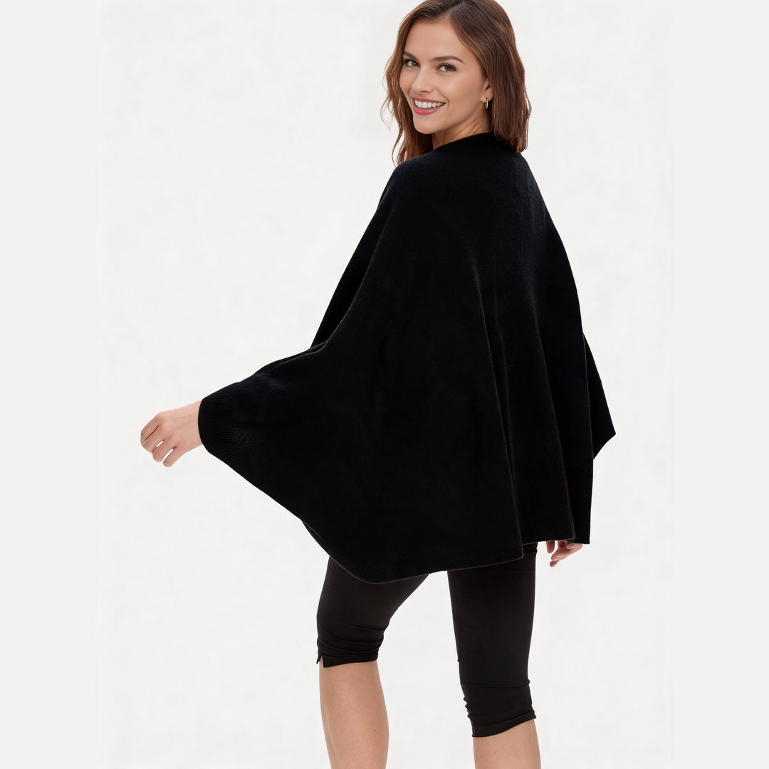 100% Merino Wool Convertible Wrap | 3-Way Cardigan, Shawl & Scarf