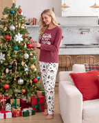 Family Matching Christmas Pajamas Santa & Christmas Tree Print Red