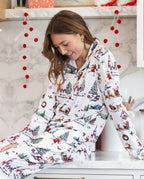 Family Matching Christmas Pajamas Christmas Village Print White