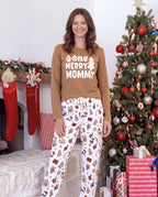 Matching Family Christmas Pajamas Gingerbread & Christmas Tree Print