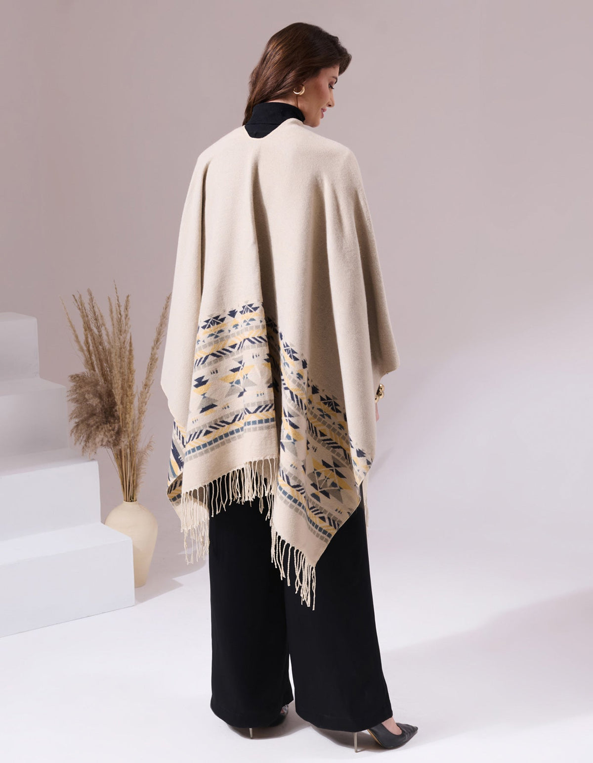Cochon 100 % laine mérinos convertible | cardigan, châle et écharpe 3-en-1