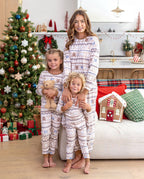Family Matching Christmas Pajamas Fair Isle Print Cotton Khaki
