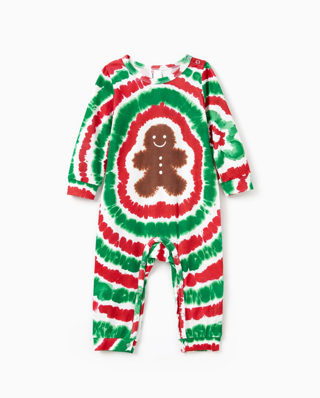 Christmas Family Red&Green Tie-Dye Gingerbread Man Pajamas Sets with Christmas Socks MultiColour