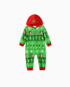 ELF Christmas Family Matching Fair Isle Pattern Hooded Pajamas Green